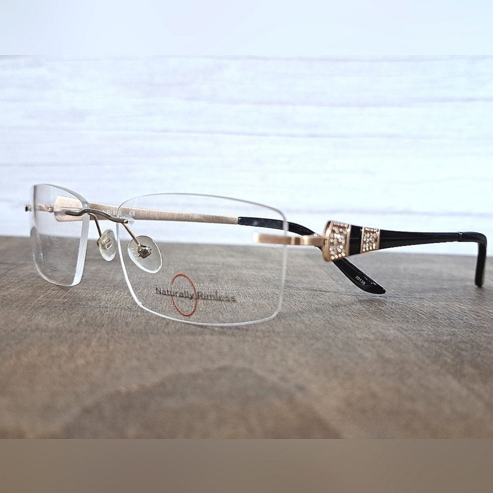 NEW Naturally Rimless STAINLESS STEEL, Eyeglass Frame, Trendy glasses 53-17-135